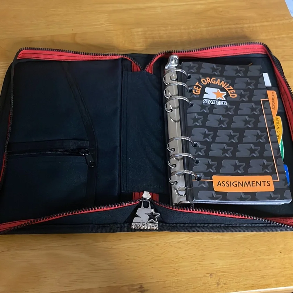 Vintage Starter Zip-Up Agenda Binder Address Book Planner Calendar Organizer